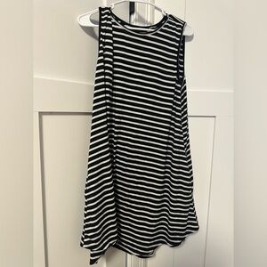 HEIMISH USA Black and White Striped Mini Dress